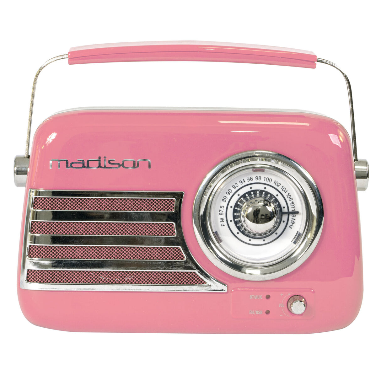 Madison Retro Radio m. Bluetooth og FM (Pink)