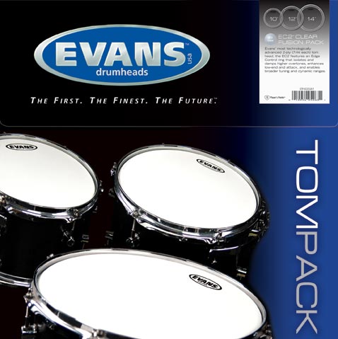 Evans EC2S Skindpakke Fusion Set Clear - 10", 12", 14"
