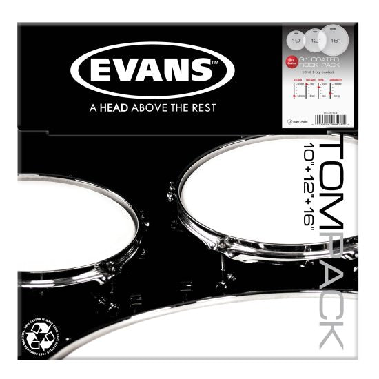 Evans G1 Skindpakke Standard Coated - 12", 13", 16"