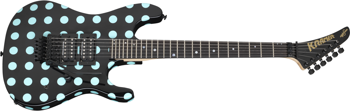 KRamer Guitars NightSwan El-guitar (Black with Blue Polka Dots)