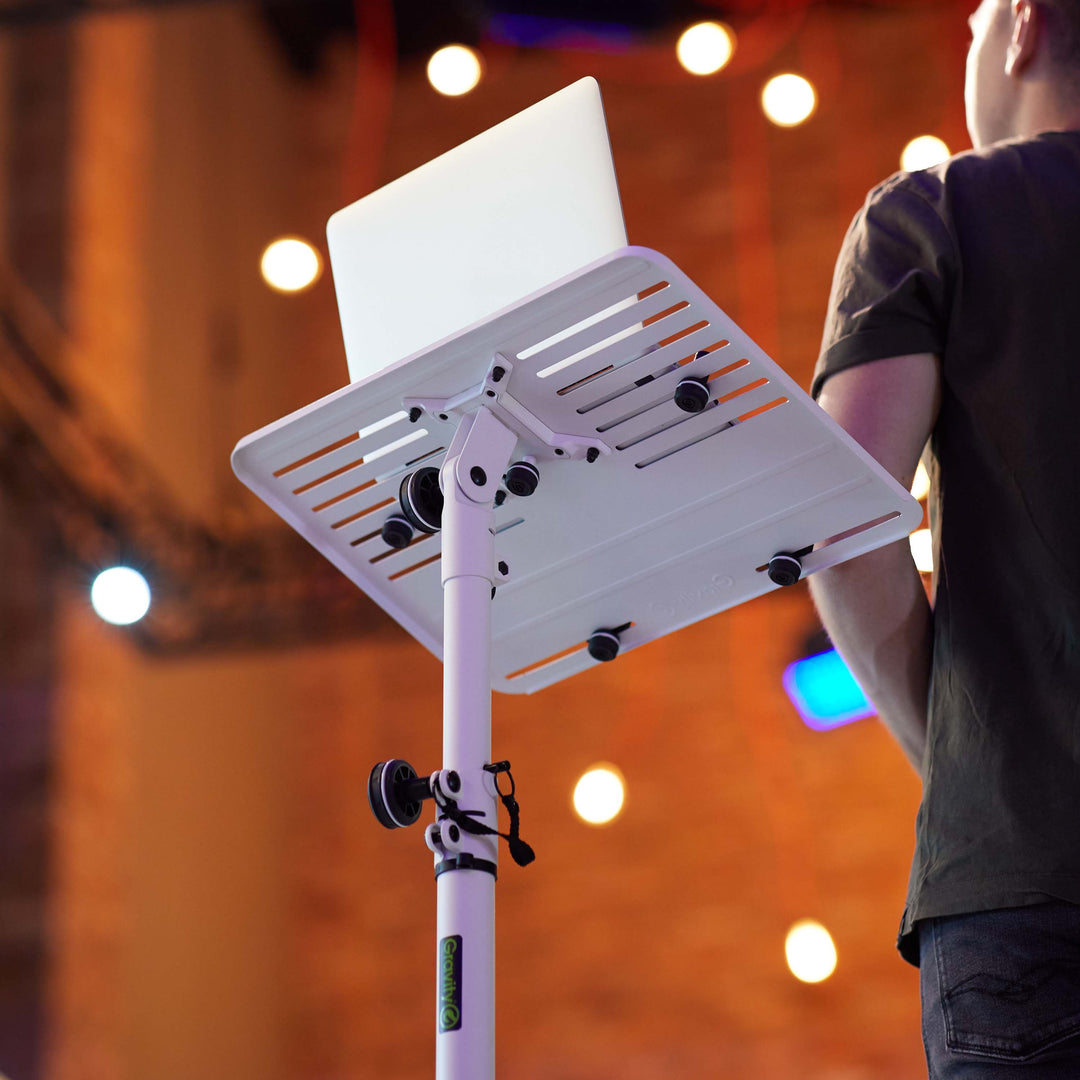 Gravity LTS T 02 W - Universelt laptopstativ med justerbare holderpinde og stålbase