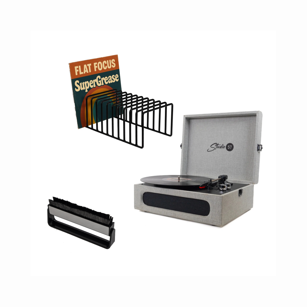 Studio 57 Groovy Pladespiller (Grå) Bundle