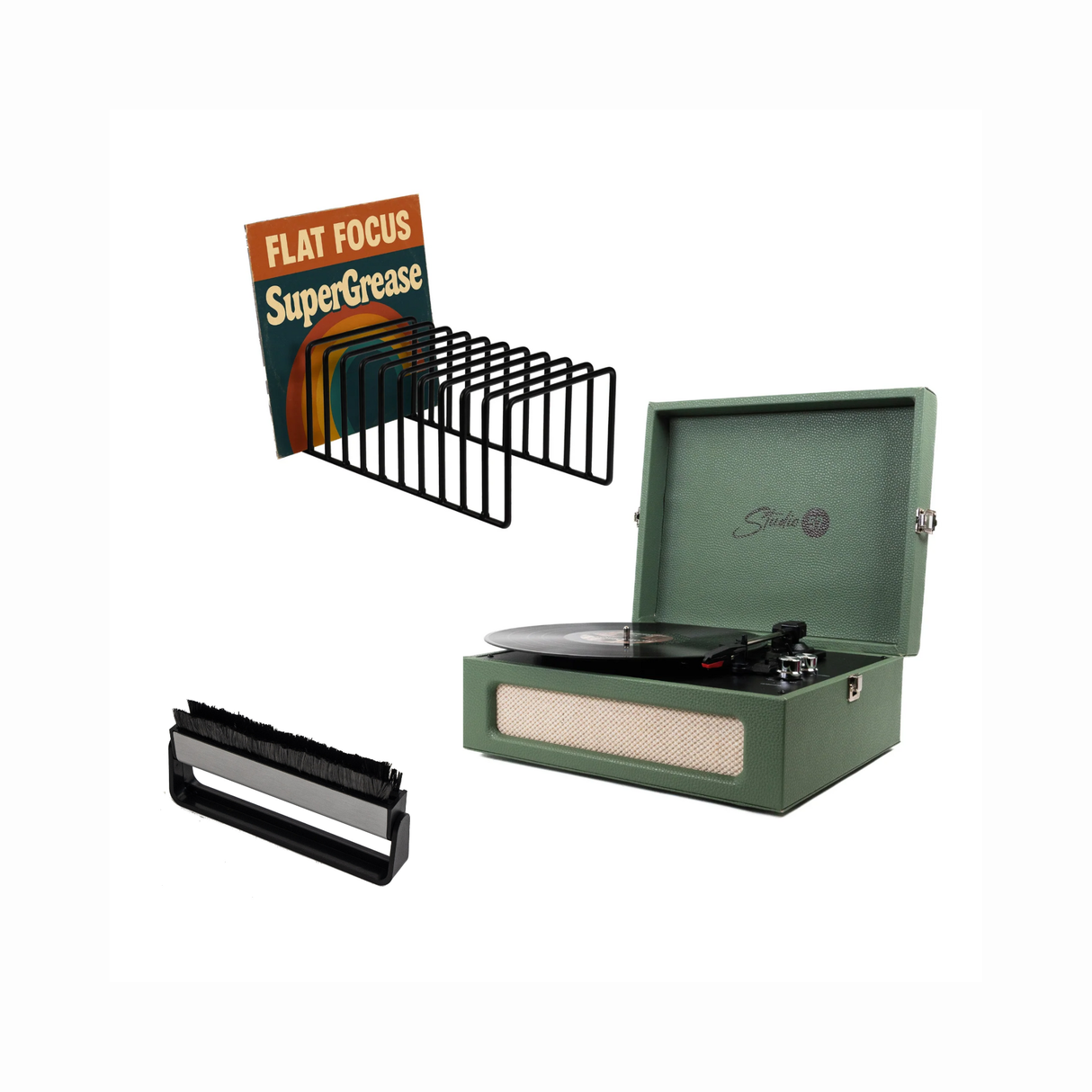 Studio 57 Groovy Pladespiller (Grøn) Bundle