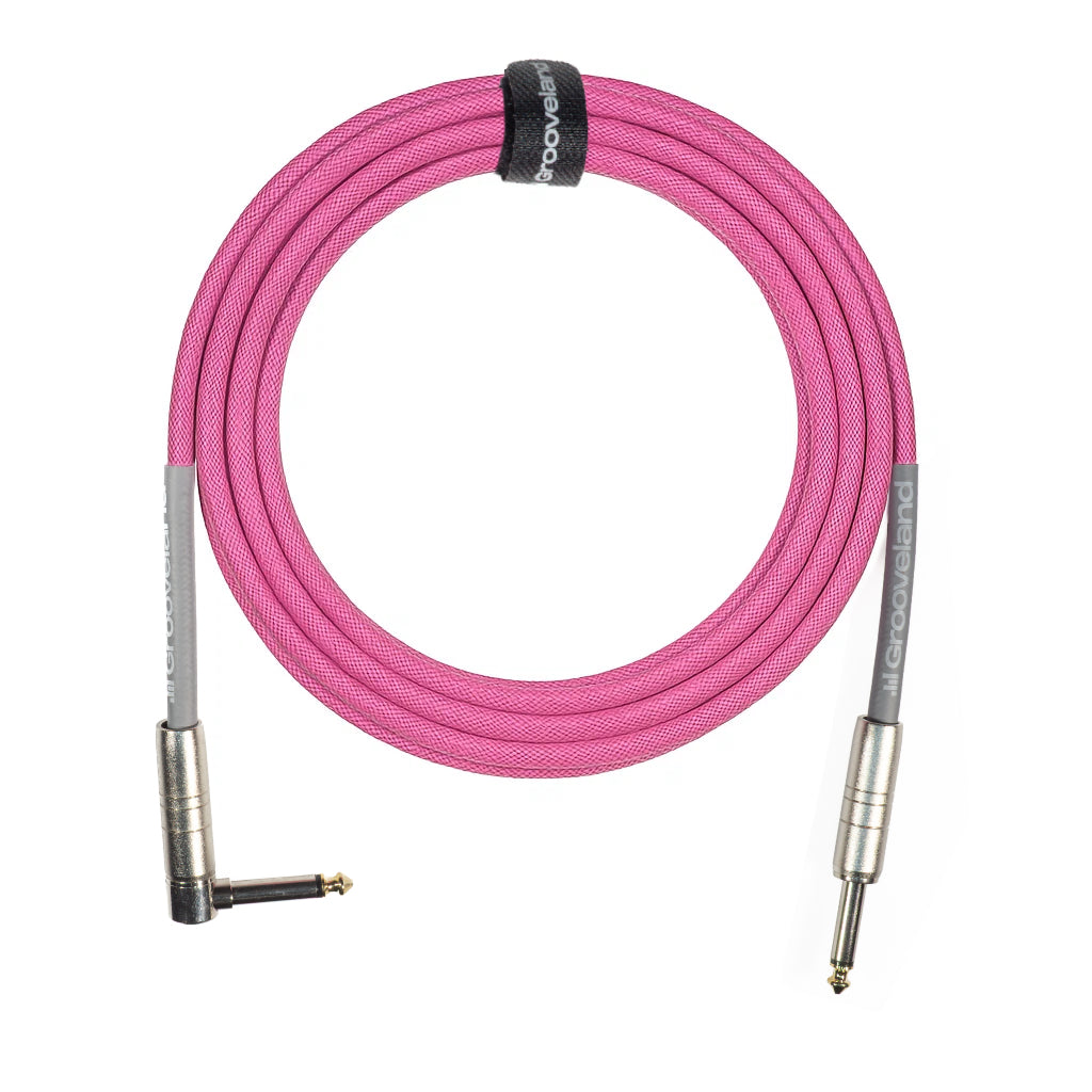 Grooveland Tweed Vinkel Guitarkabel (6m - Pink)