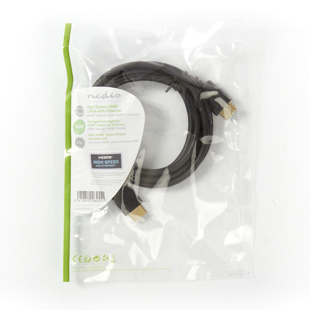 High Speed HDMI Kabel m. Ethernet (2m)