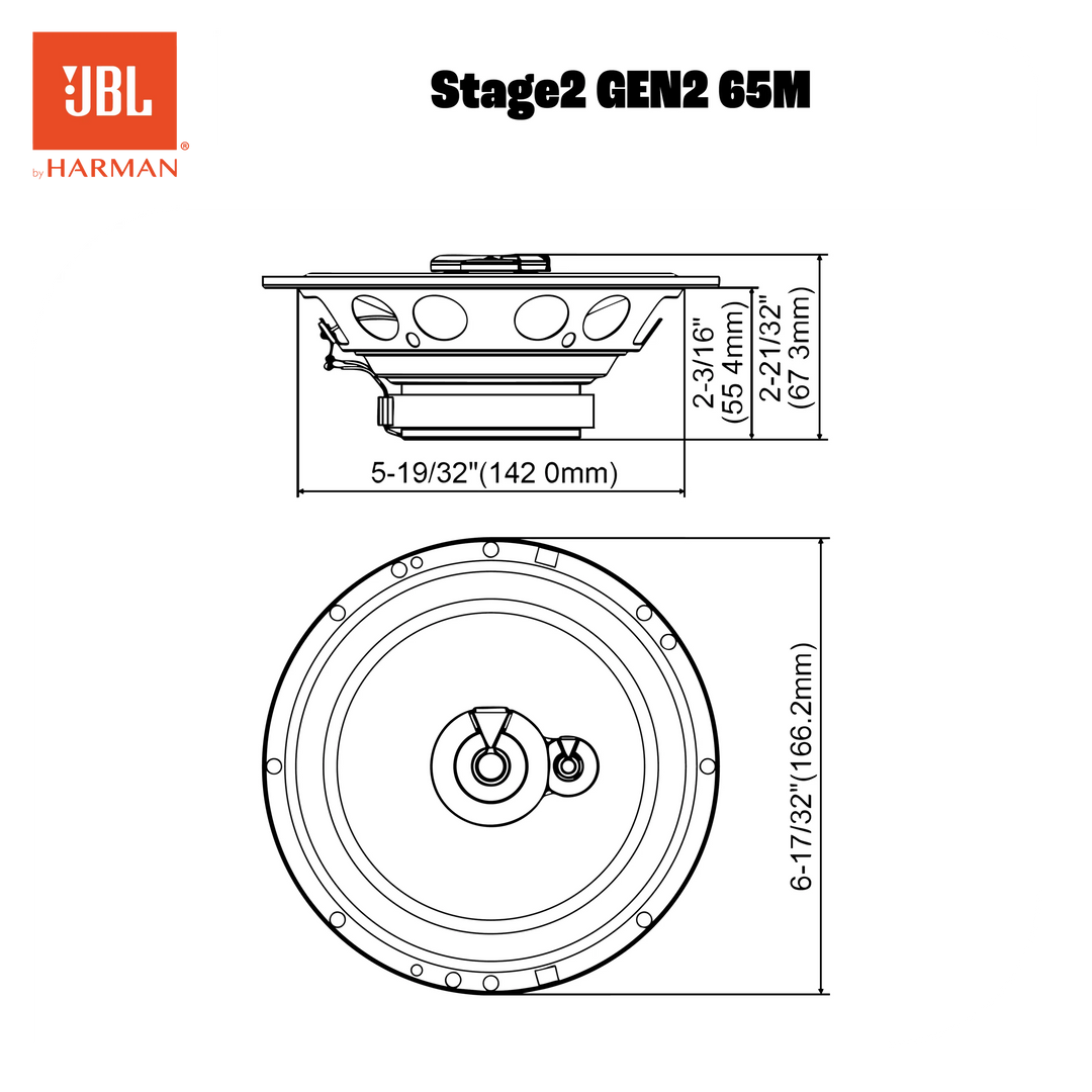 JBL Stage2 Gen2 65M 6,5" 3-vejs bilhøjttalere