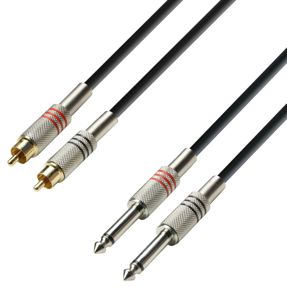 Phono til 6,3mm Jack Adapterkabel