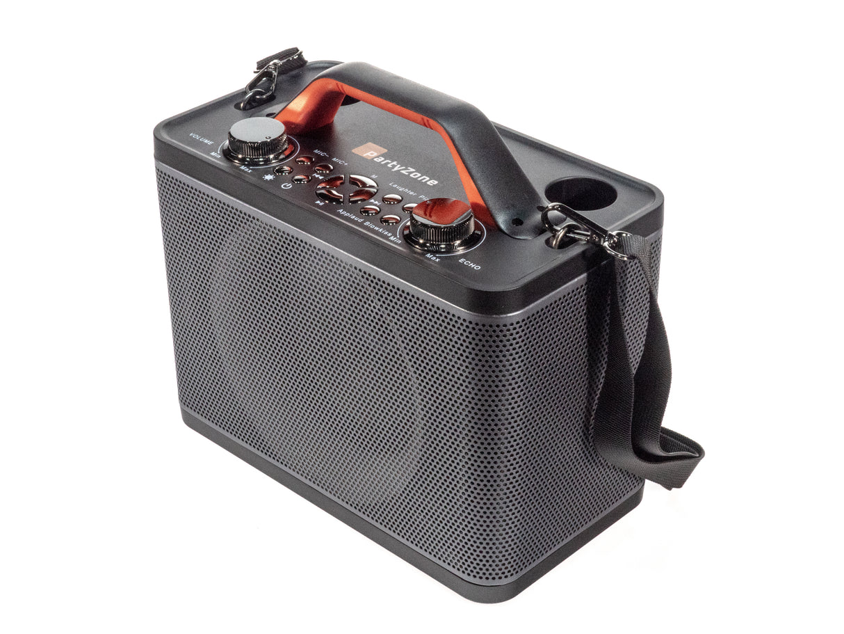 PartyZone Karaoke Højttaler m. 2 Mikrofoner (Sort)