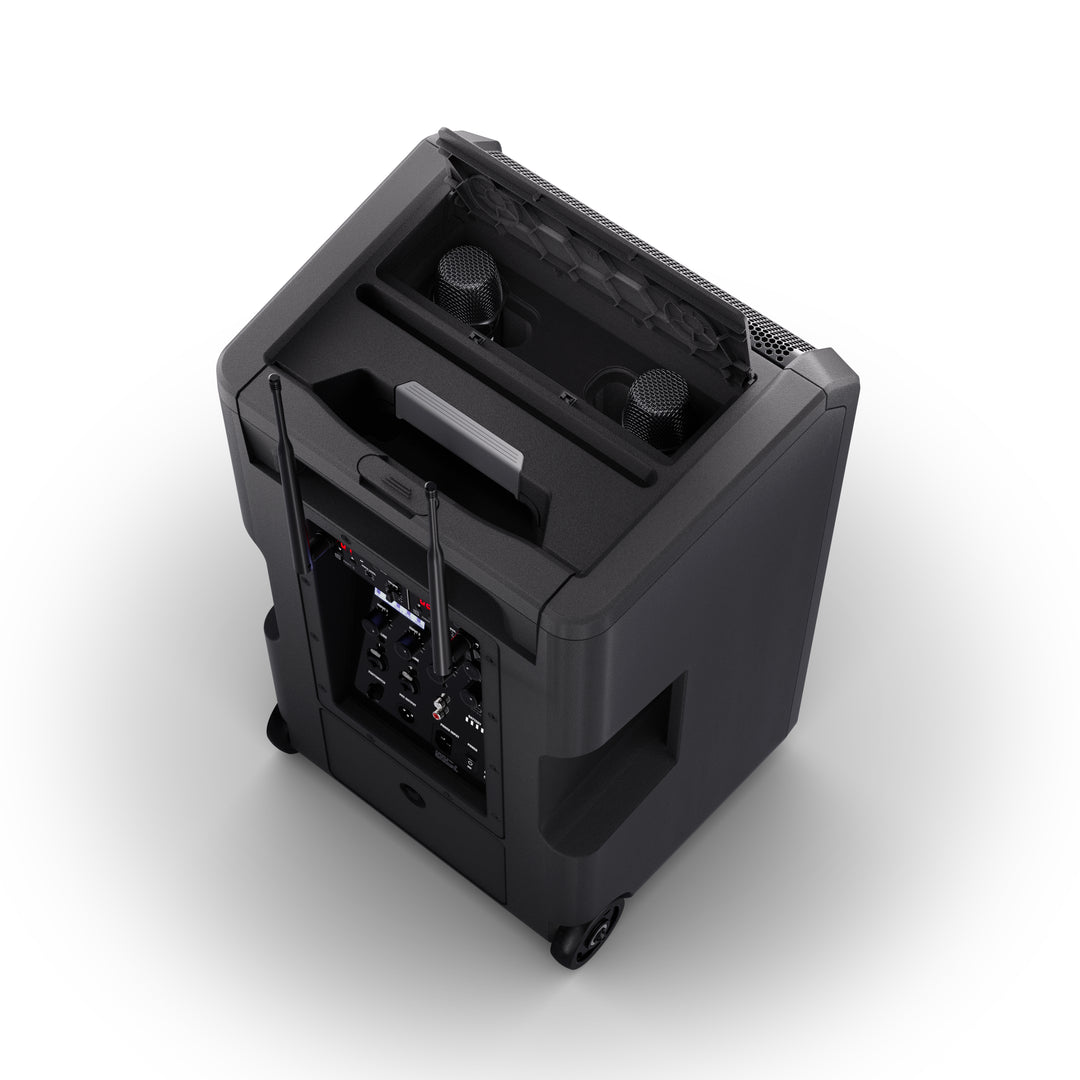 LD Systems ANNY® 10 HHD 2 B5 - 10" bærbart batteridrevet Bluetooth® PA-system med mixer og 2x trådløse håndholdte mikrofoner