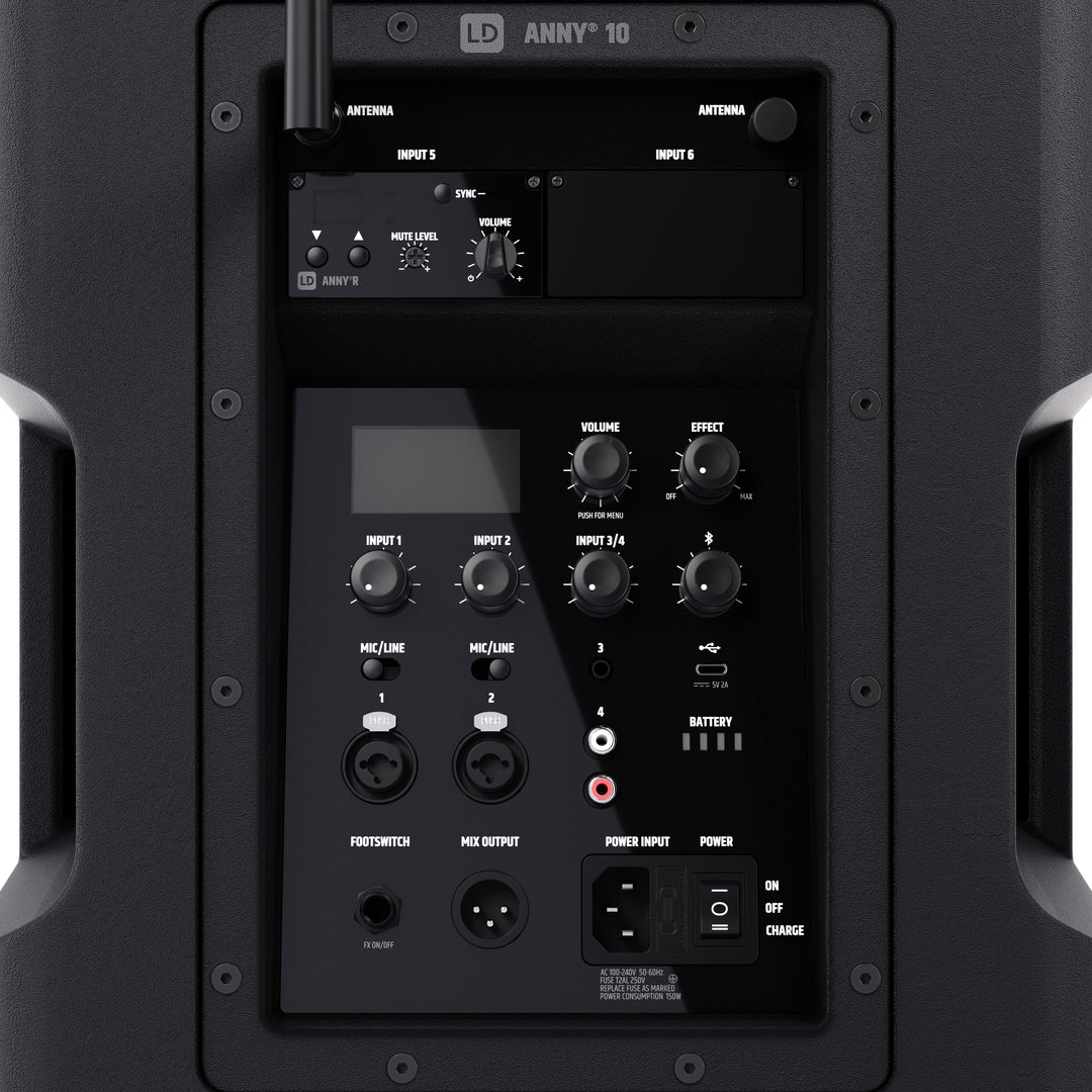 LD Systems ANNY® 10 HHD B8 - 10" bærbart batteridrevet Bluetooth®-PA-system med mixer og 1x trådløs håndholdt mikrofon