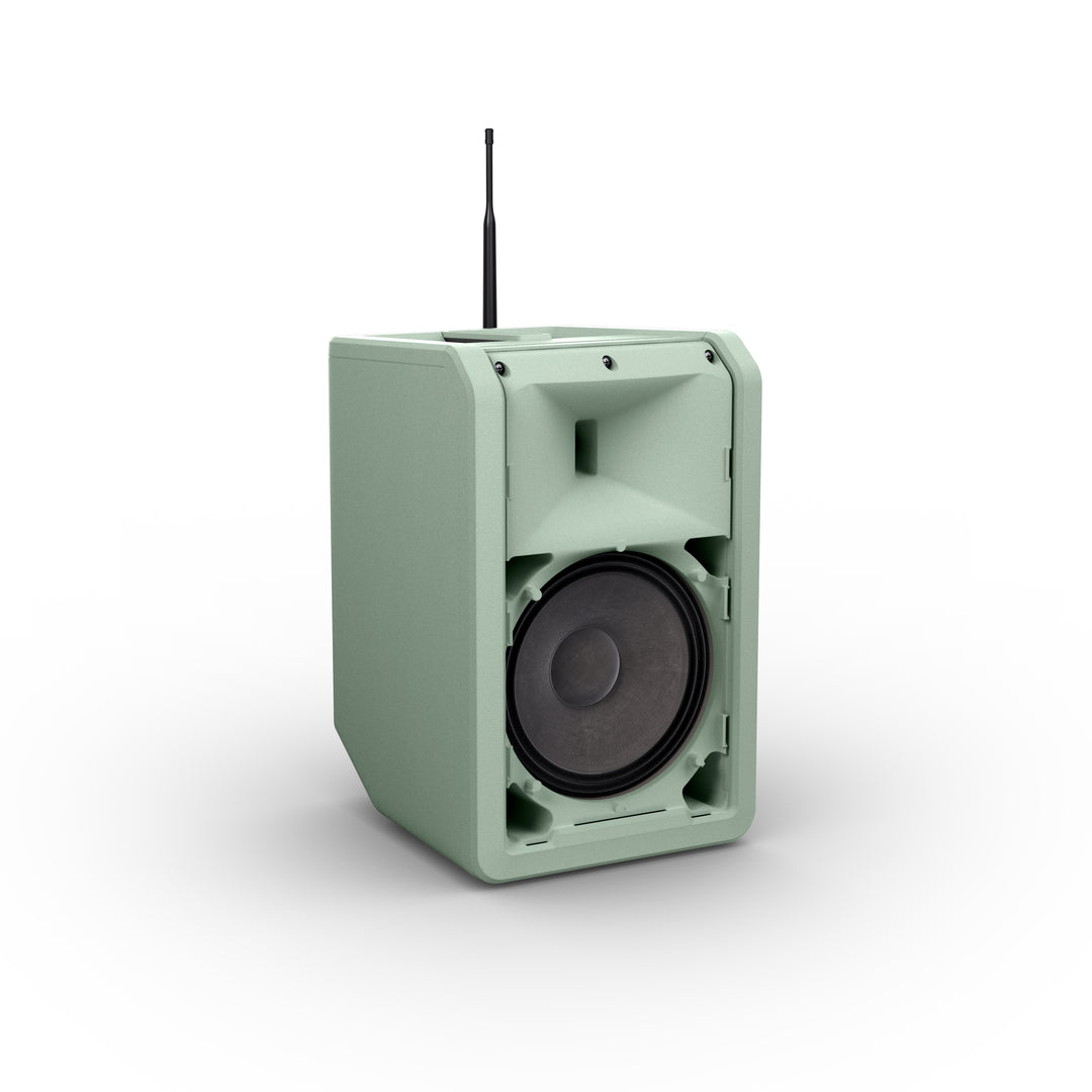 LD Systems ANNY® 8 HHD B6 GN - Bærbar batteridrevet Bluetooth® PA-højttaler med mixer og 1x trådløs håndholdt mikrofon, Adventure Green