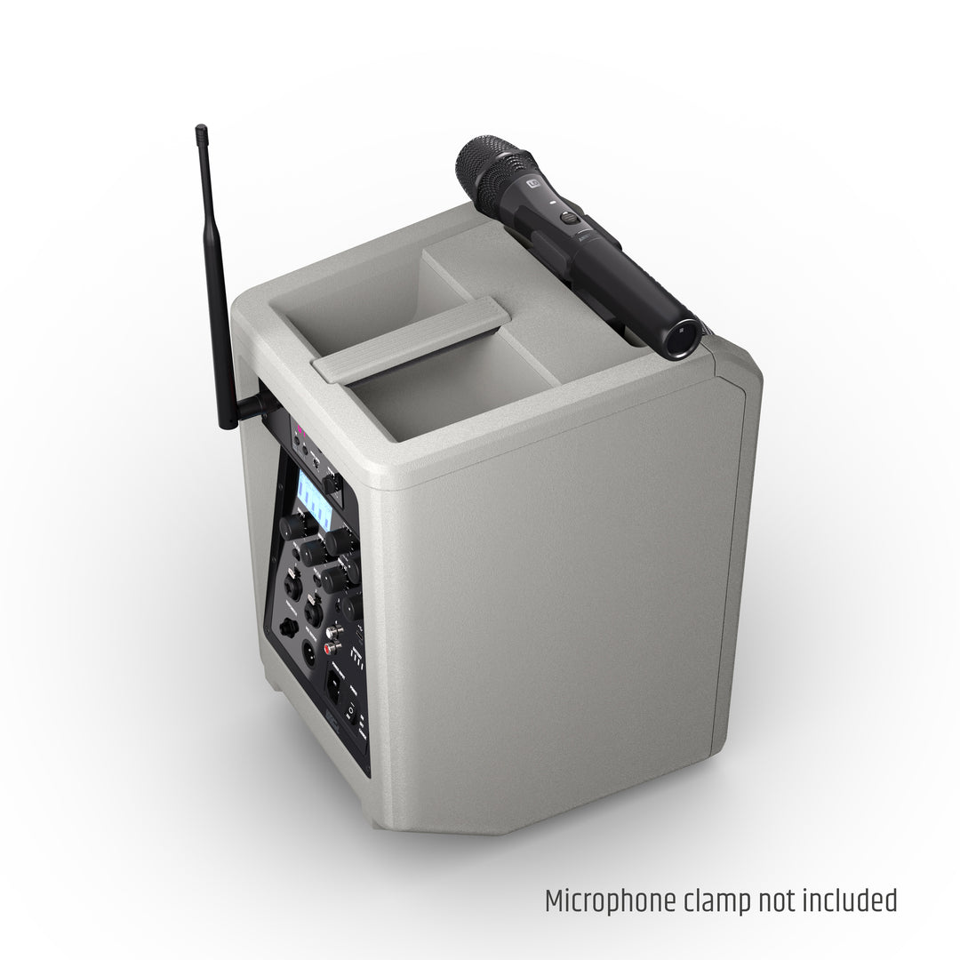 LD Systems ANNY® 8 HHD B6 G - Bærbar batteridrevet Bluetooth® PA-højttaler med mixer og 1x trådløs håndholdt mikrofon, Urban Grey