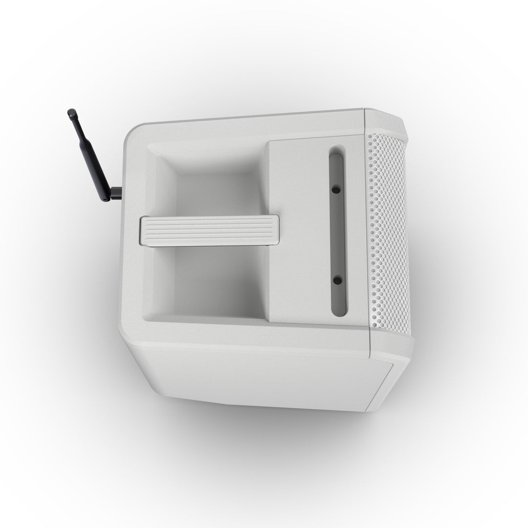 LD Systems ANNY® 8 HHD B8 W - Bærbar batteridrevet Bluetooth® PA-højttaler med mixer og 1x trådløs håndholdt mikrofon, ren hvid