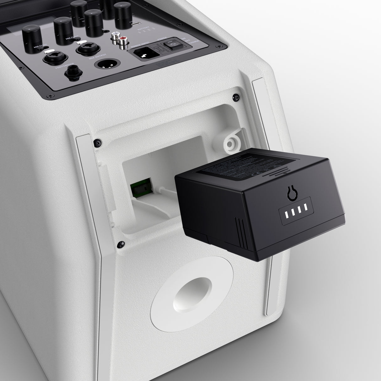 LD Systems ANNY® 8 HHD B8 W - Bærbar batteridrevet Bluetooth® PA-højttaler med mixer og 1x trådløs håndholdt mikrofon, ren hvid