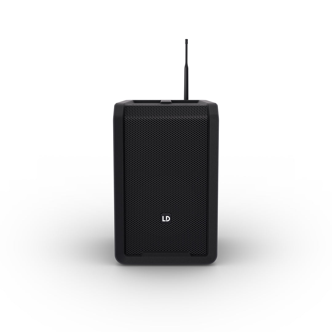 LD Systems ANNY® 8 HHD B8 - Bærbar batteridrevet Bluetooth® PA-højttaler med mixer og 1 x trådløs håndholdt mikrofon, Stage Black