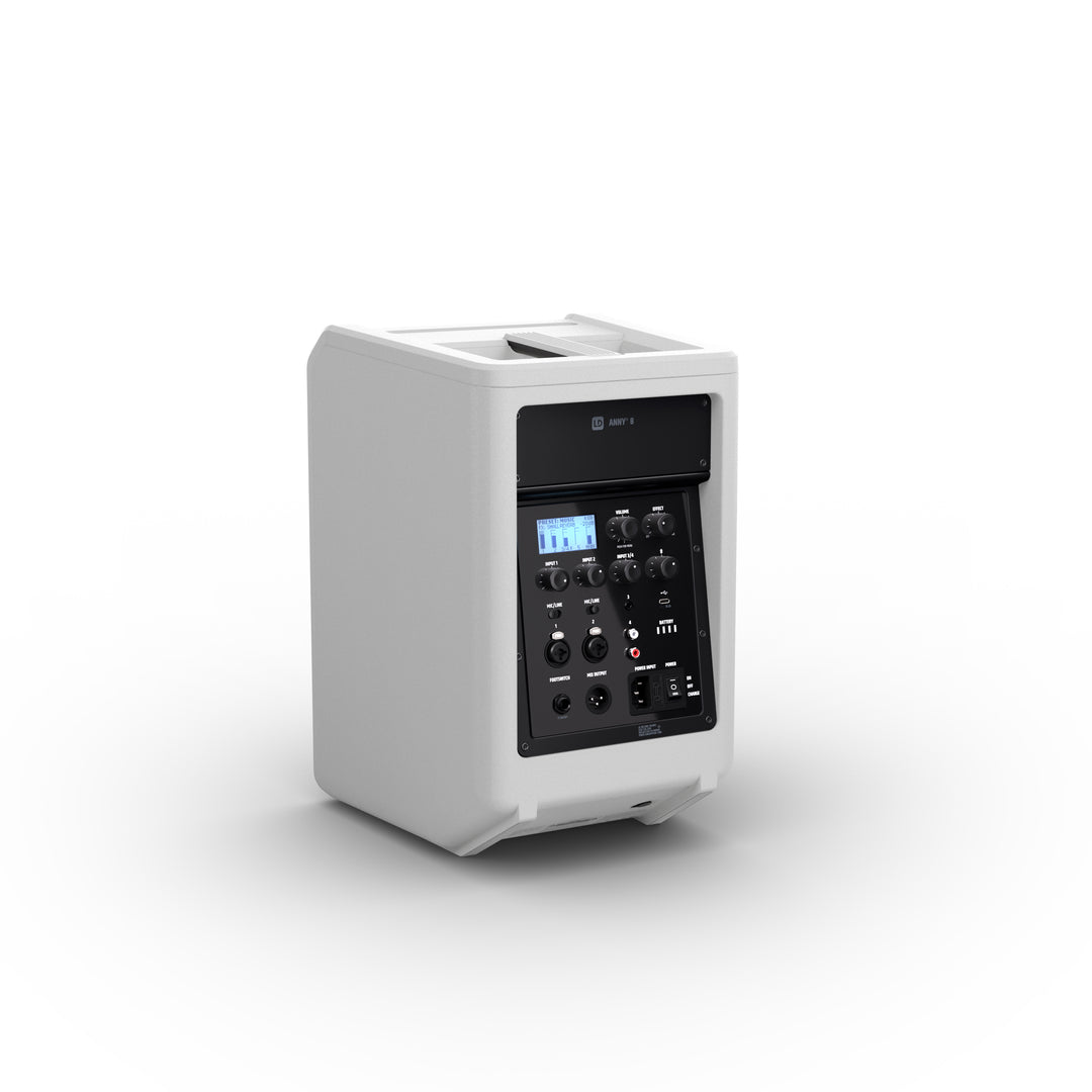 LD Systems ANNY® 8 W - Transportabel batteridrevet Bluetooth® PA-højttaler med mixer, ren hvid