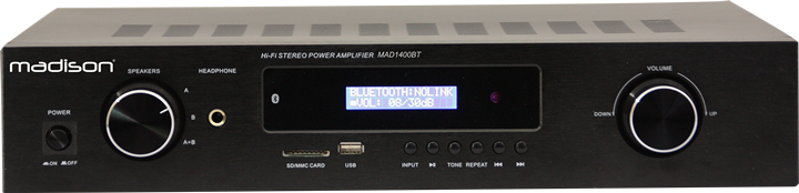 Madison HI-FI Stereo Forstærker (Sort, 2x100W)