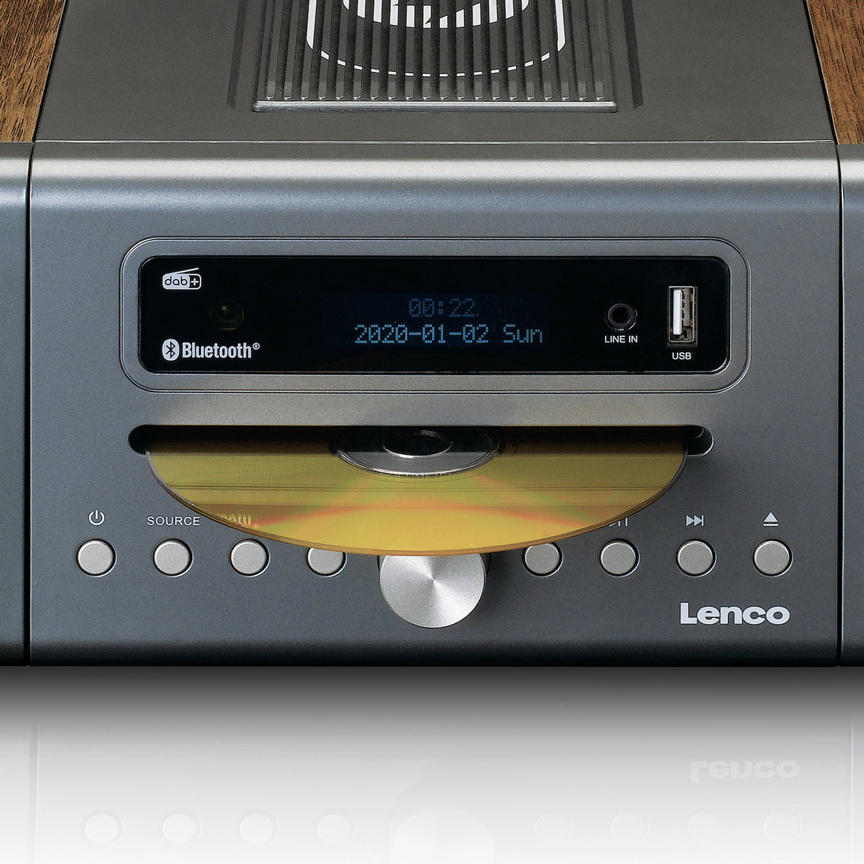 Lenco MC-175SI DAB+CD MP3 Player (Brun/Sølv)