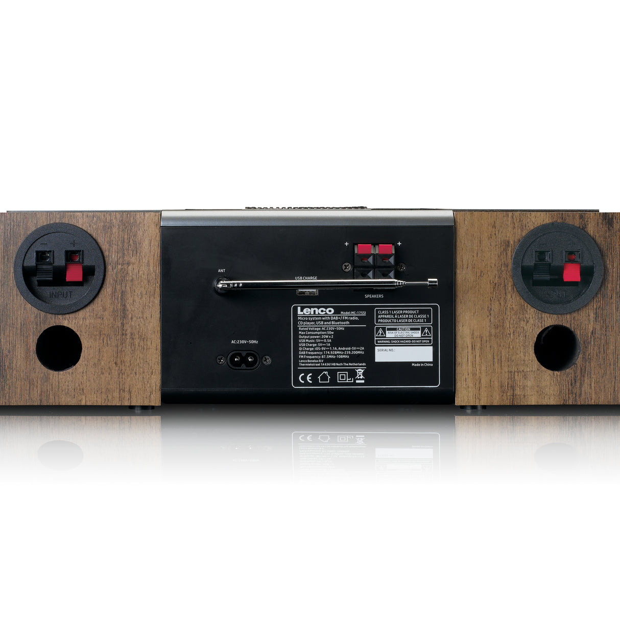 Lenco MC-175SI DAB+CD MP3 Player (Brun/Sølv)