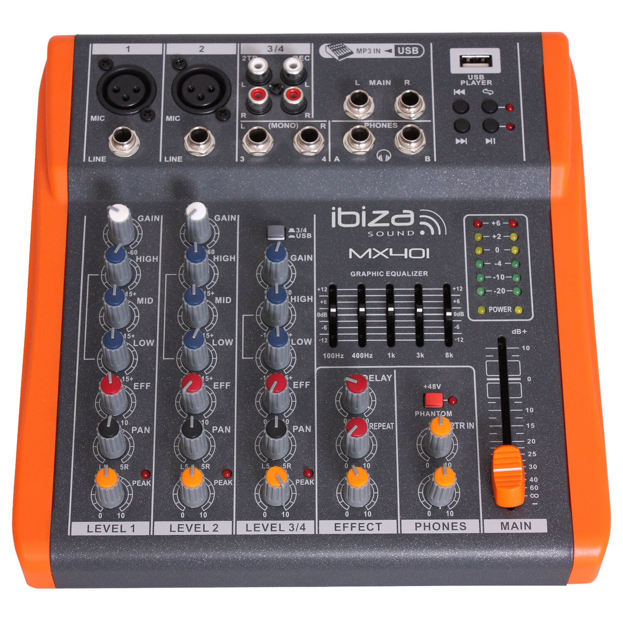 Ibiza MX401 4-kanals - Mixer