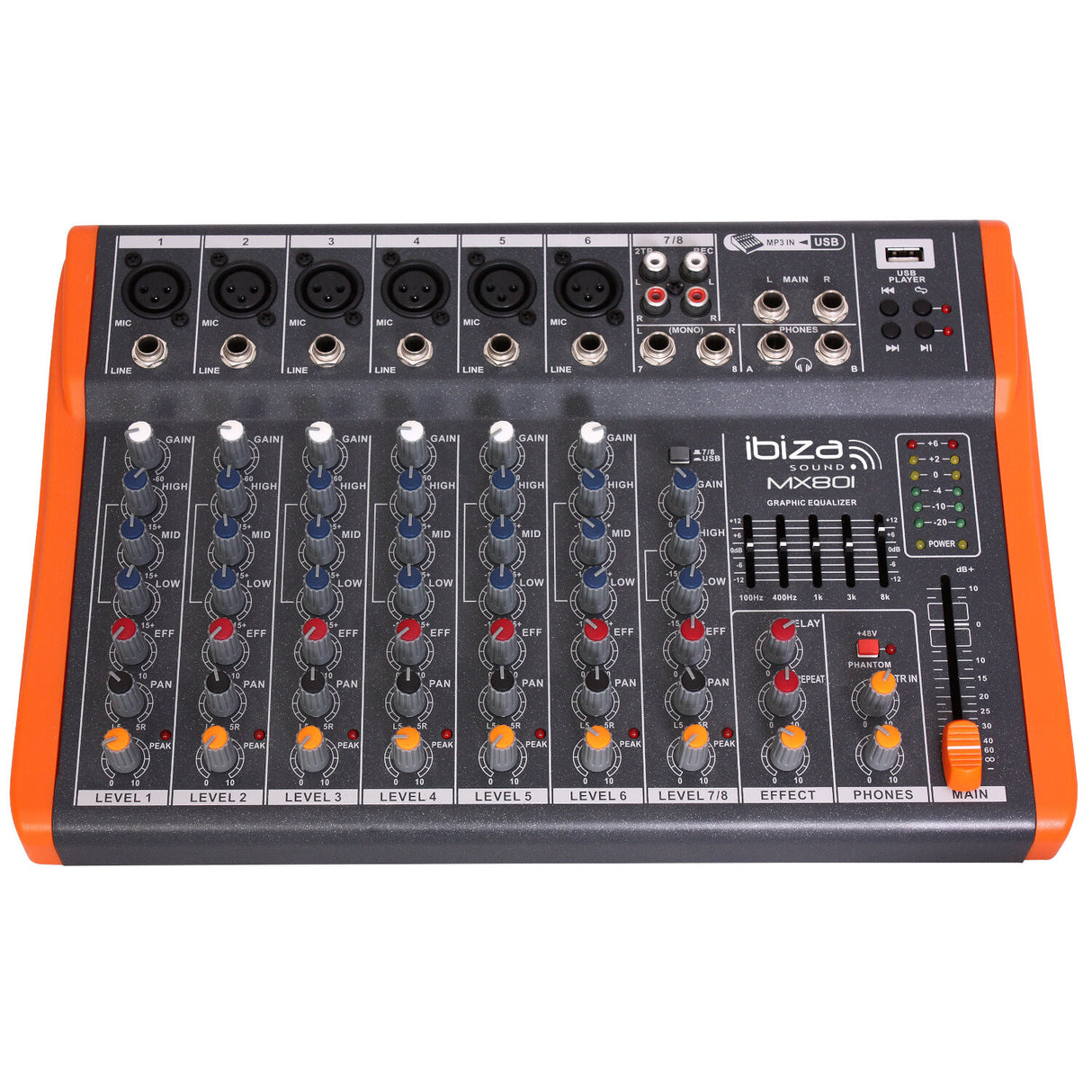 Ibiza MX801 - 8-kanals Mixer