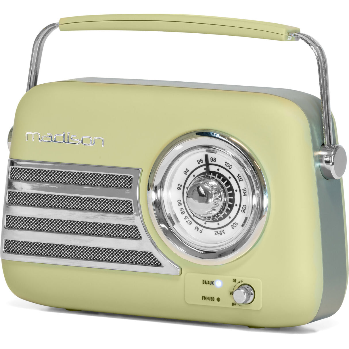 Madison Retro Radio m. Bluetooth og FM (Mat Oliven Grøn)