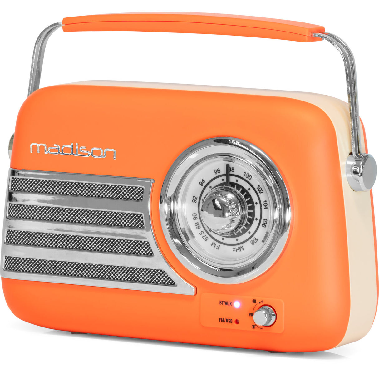 Madison Retro Radio m. Bluetooth og FM (Mat Orange)