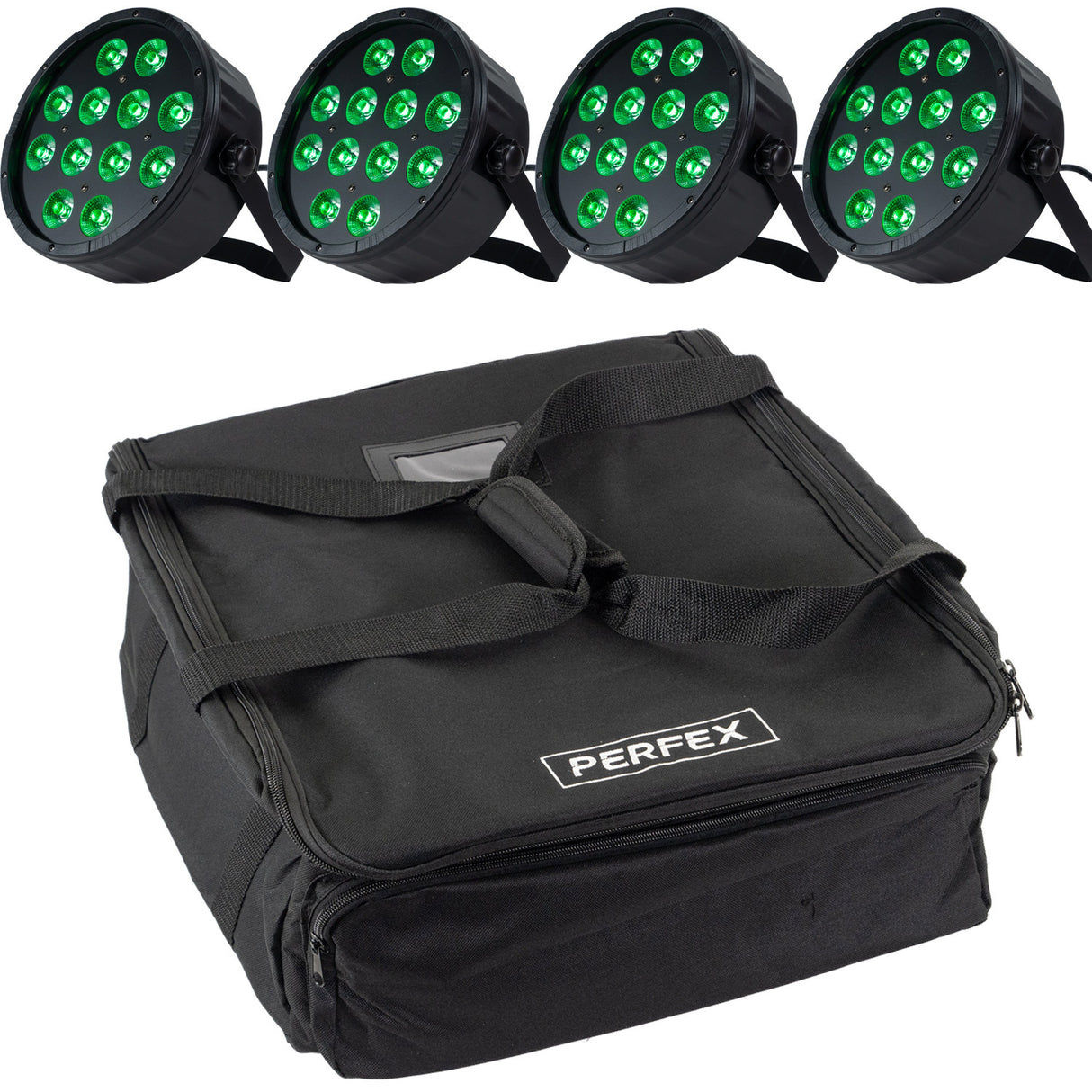 Marconi Polaris 12x12W RGBW Parlampe 4 stk. Bundle m/taske