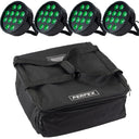 Marconi Polaris 12x12W RGBW Parlampe 4 stk. Bundle m/taske