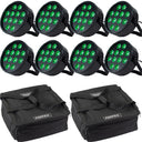 Marconi Polaris 12x12W RGBW Parlampe 8 stk. Bundle m/taske