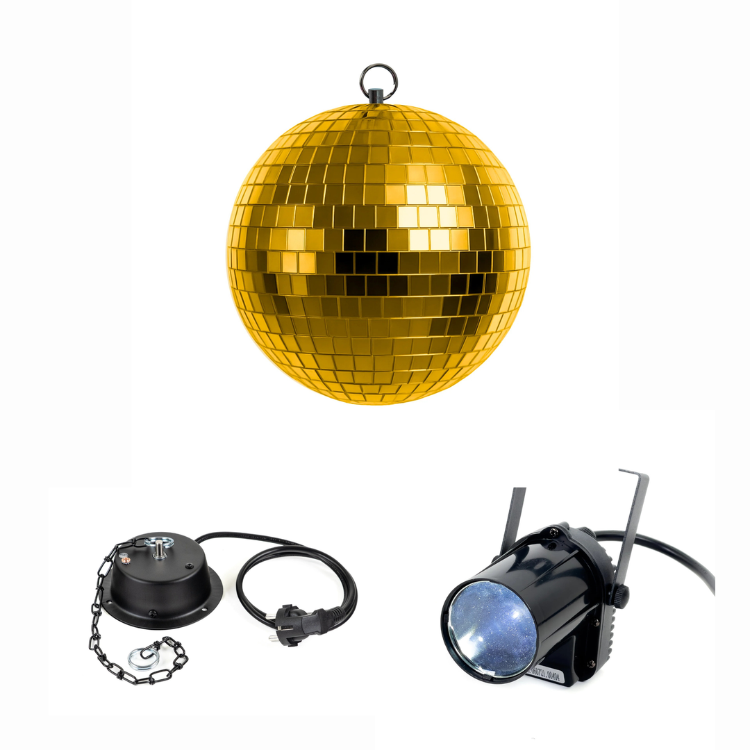 Marconi diskokugle Guld (20 cm) Bundle