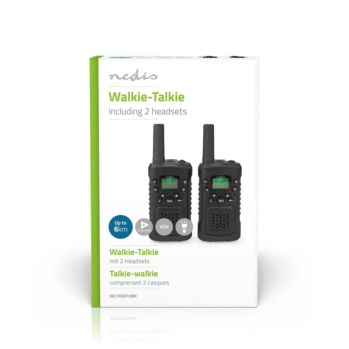 Nedis Walkie Talkie Sæt m. Headset (Op til 6km)