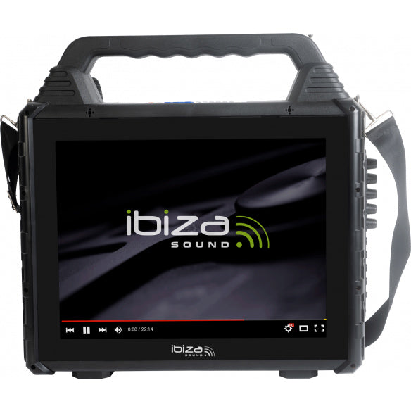 Transportabel Karaoke Anlæg m. Skærm og 2 Mikrofoner