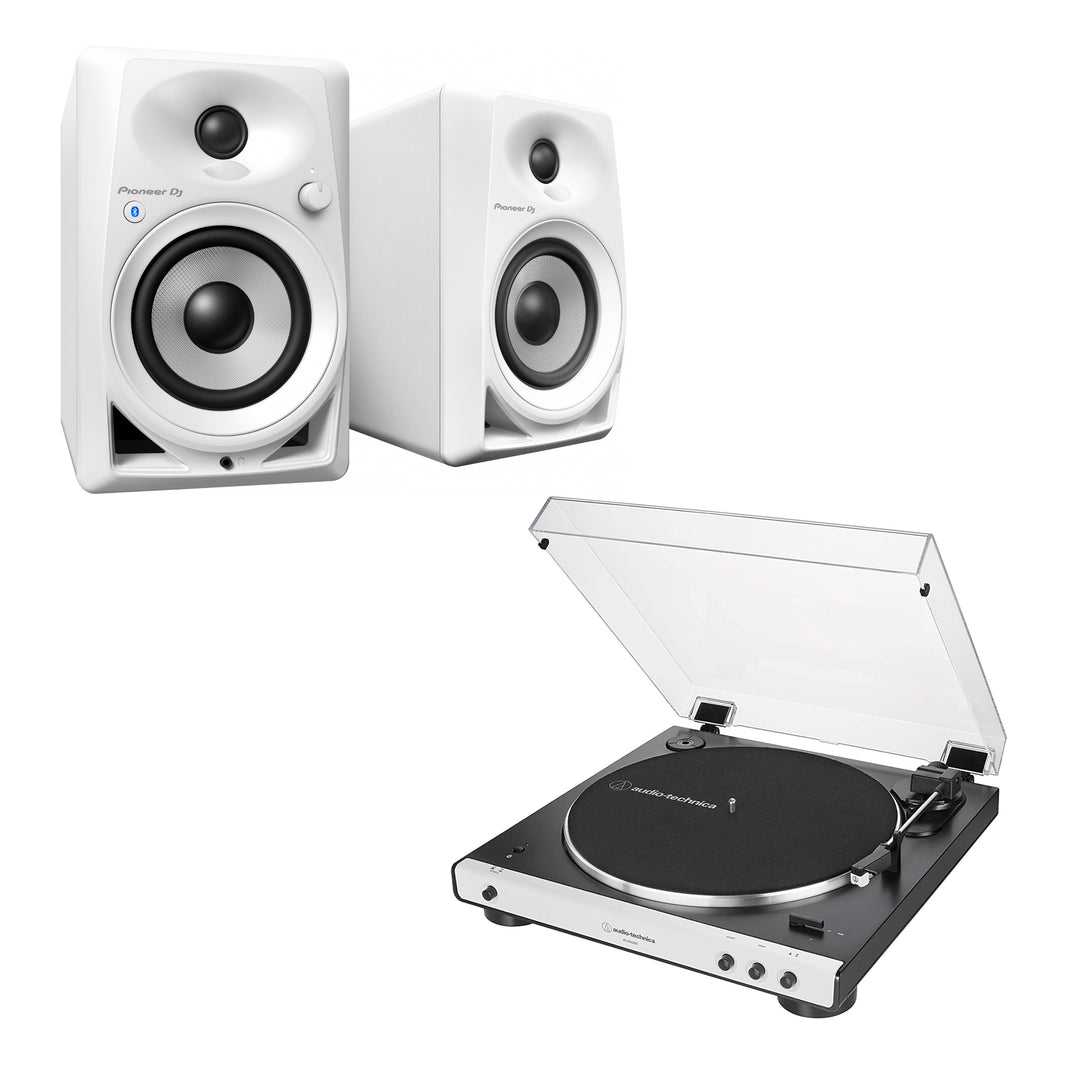 Audio-Technica AT-LP60XBT-WH + Pioneer DM-40BT-W Bluetooth højtalere