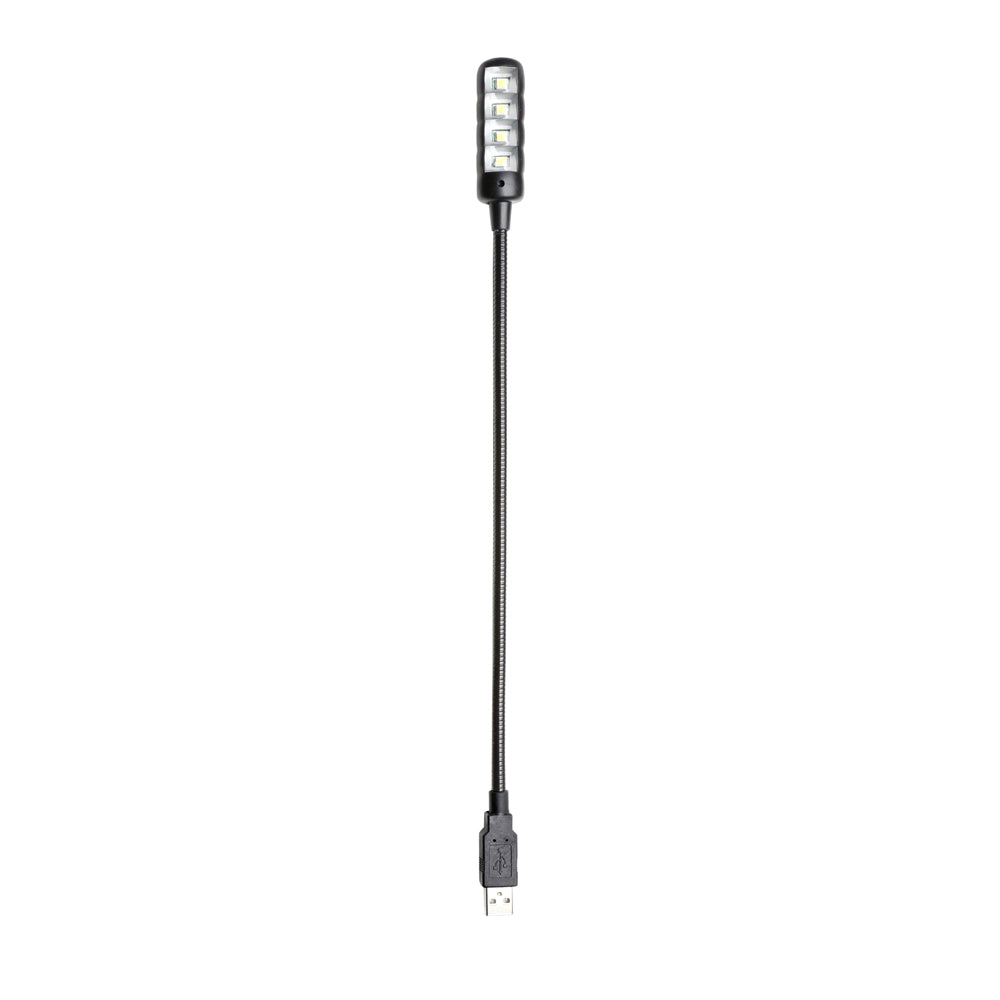 Adam Hall Stands SLED 1 ULTRA USB C - Svanehalslampe, USB-stik, 4 COB-LED’er og valgfrie farver