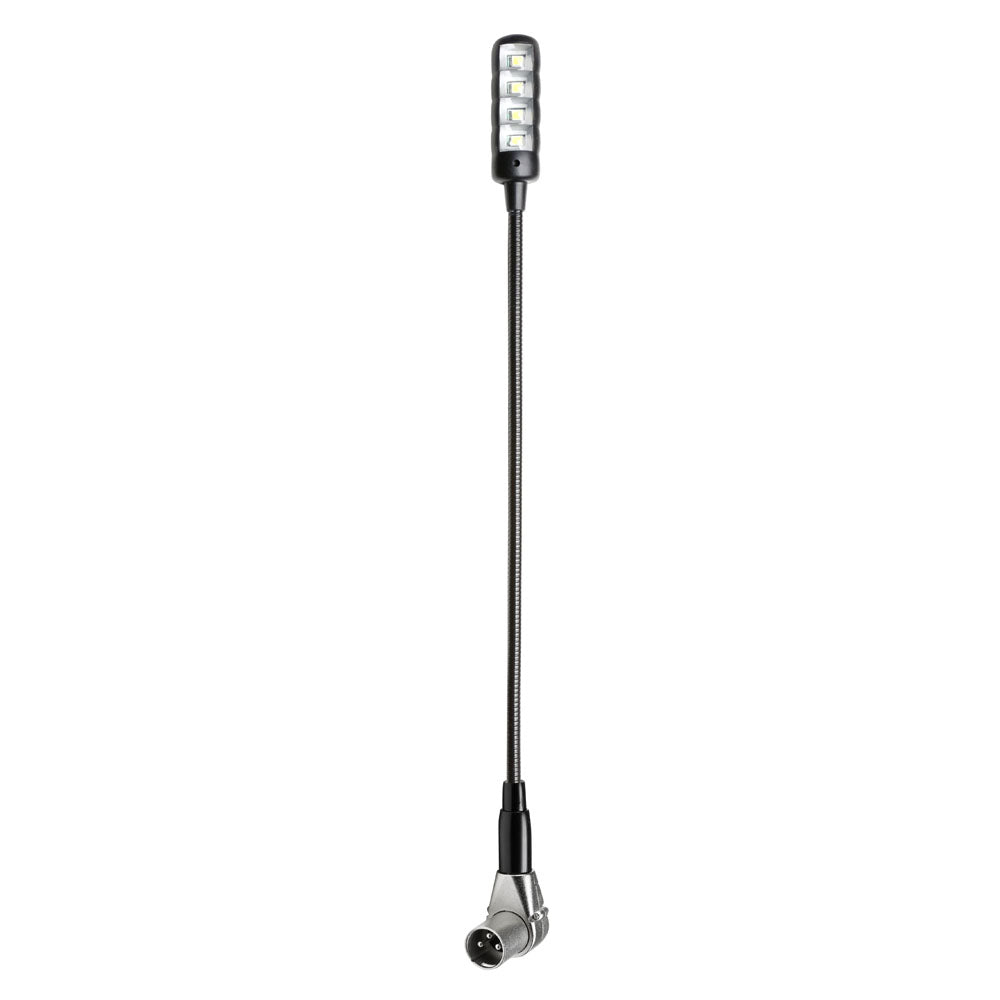 Adam Hall Stands SLED 1 ULTRA XLR 3 A - Vinklet 3-polet XLR-svanhalslampe med 4 COB-LED'er