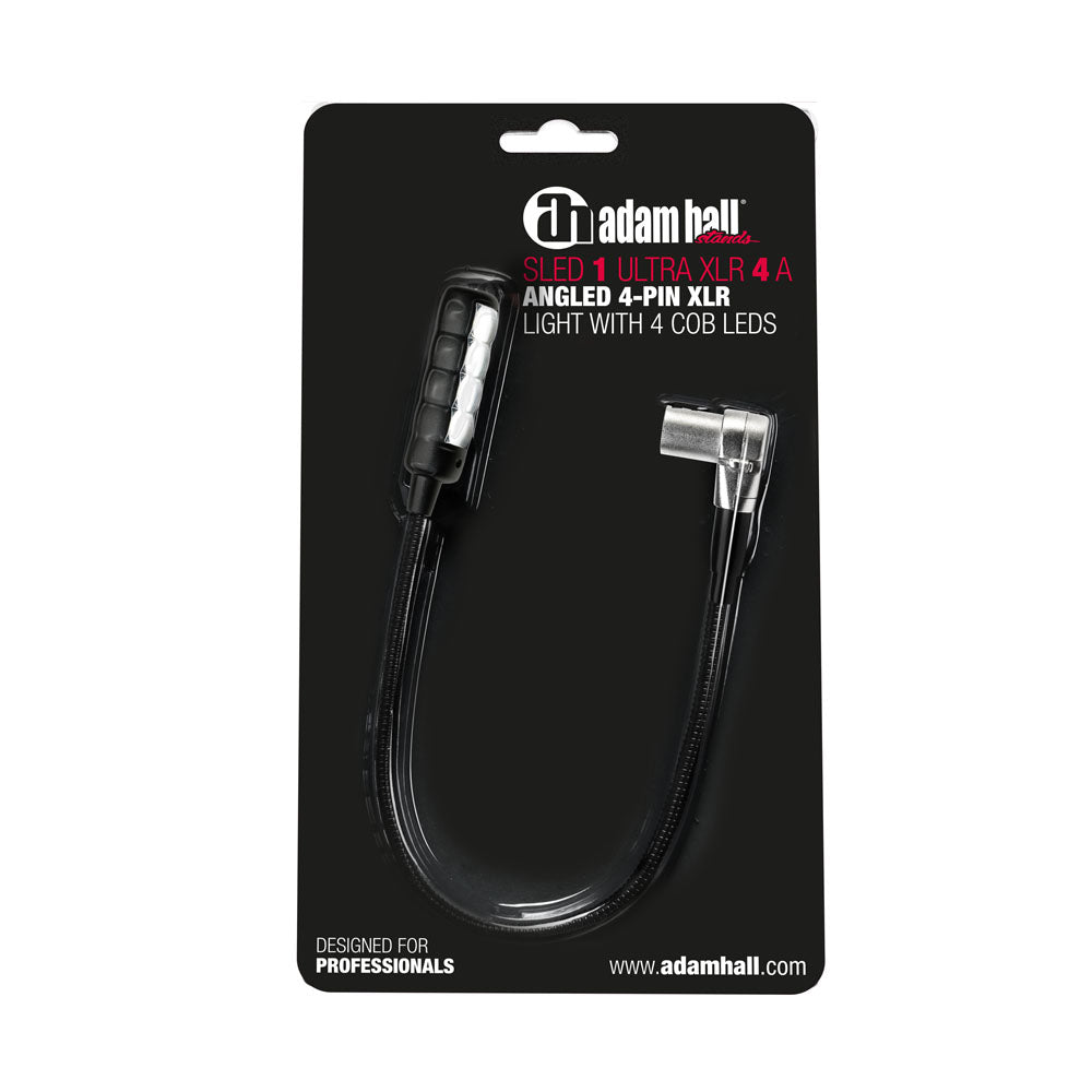 Adam Hall Stands SLED 1 ULTRA XLR 4 A - Vinklet 4-polet XLR svanehalslampe med 4 COB-LED'er