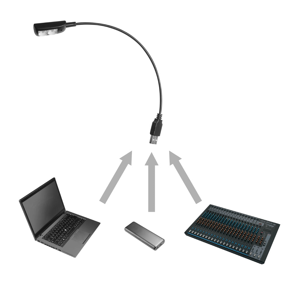 Adam Hall Stands SLED 1 USB PRO - USB-svanhalslampe med 2 LED’er