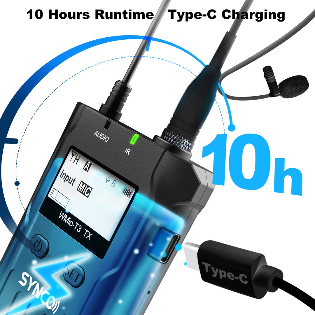 Synco trådløst mikrofonsæt PRO 1 RX og 2 TX UHF