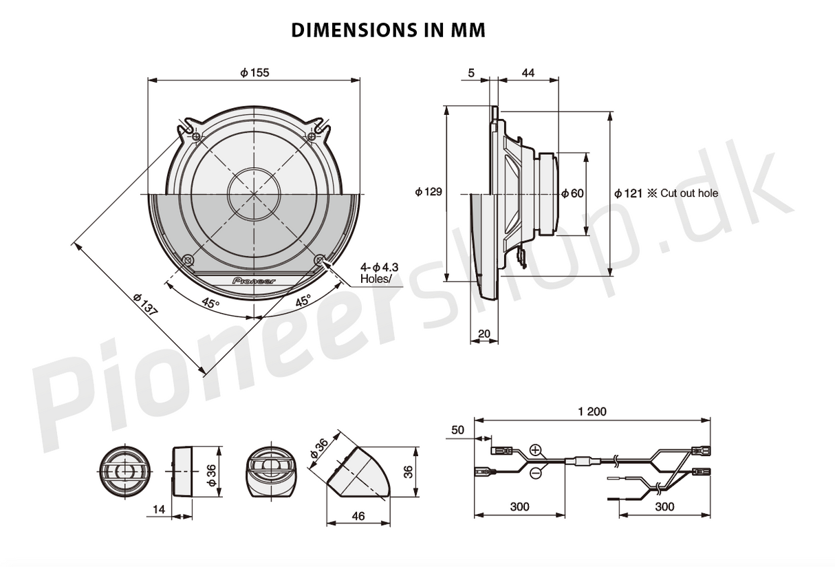 Pioneer TS-G130C Bilhøjttalersystem (13cm, 5,25")