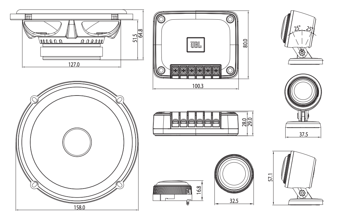 JBL CLUB 602CTP Bilhøjttaler Komponentsæt (17cm)