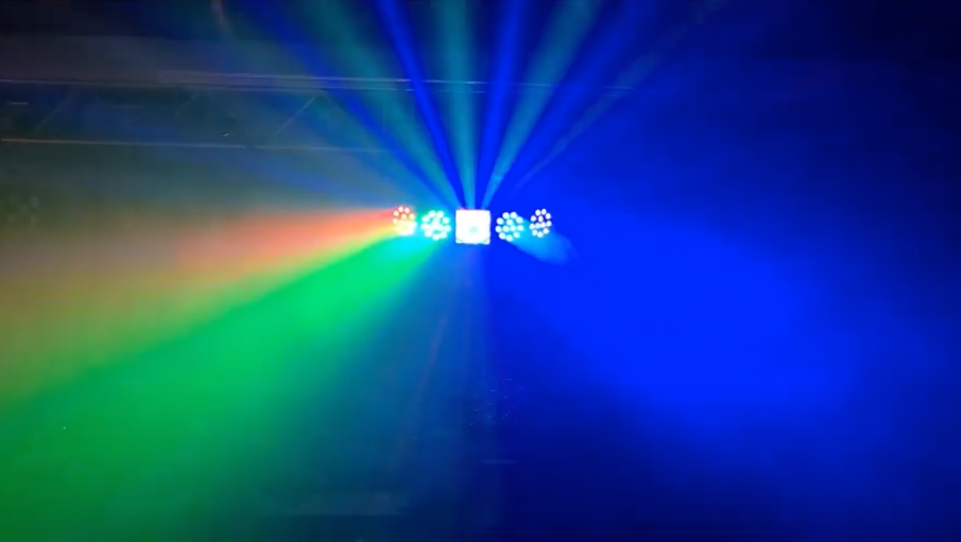 Ibiza Starwash 3-i-1 Diskolys med DMX