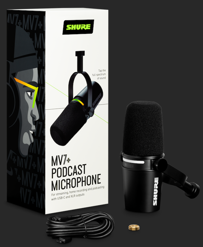 Shure MV7+ Podcast Mikrofon (Sort)