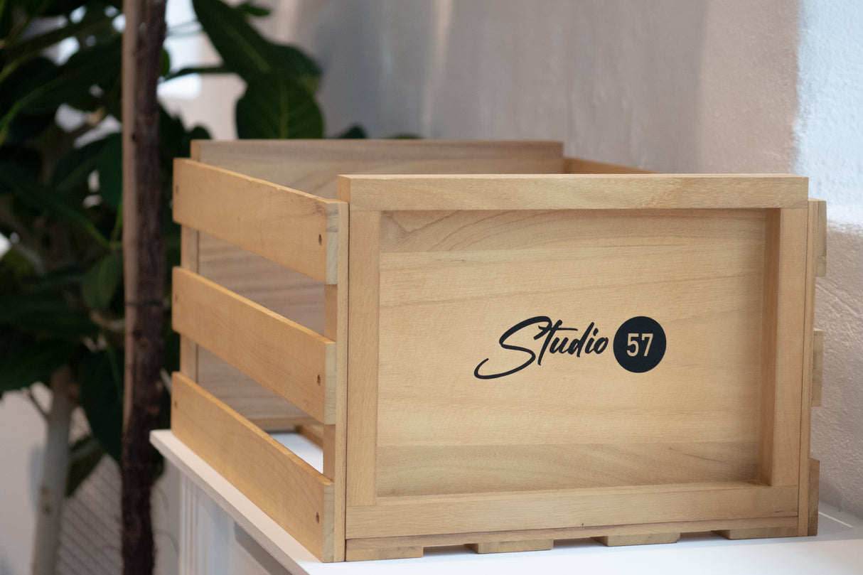 Studio 57 Pladekasse til LP plader (Lyst træ)