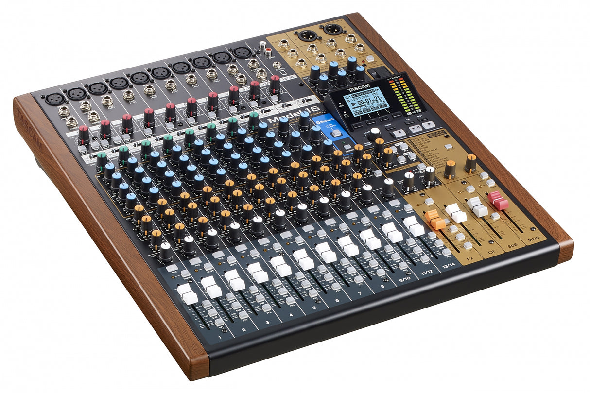 Tascam Model 16 analog mixer og 14 track digital recorder