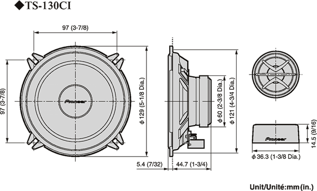 Pioneer TS-130Ci Bilhøjttaler (13cm, 5,25")