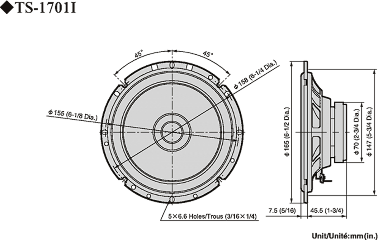 Pioneer TS-1701i Bilhøjttaler (17cm, 6,5")