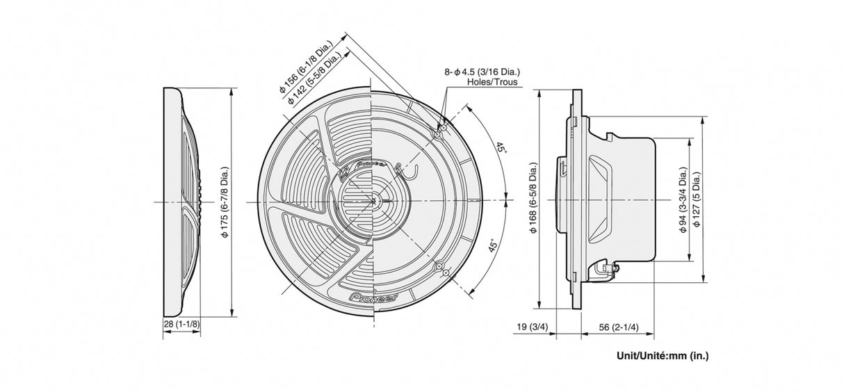 Pioneer TS-MR1640 Marinehøjttalere