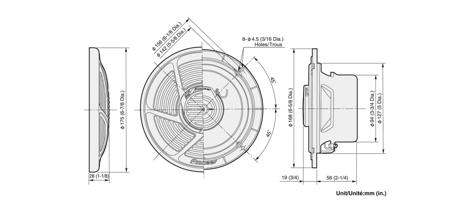 Pioneer TS-MR1640 Marinehøjttalere