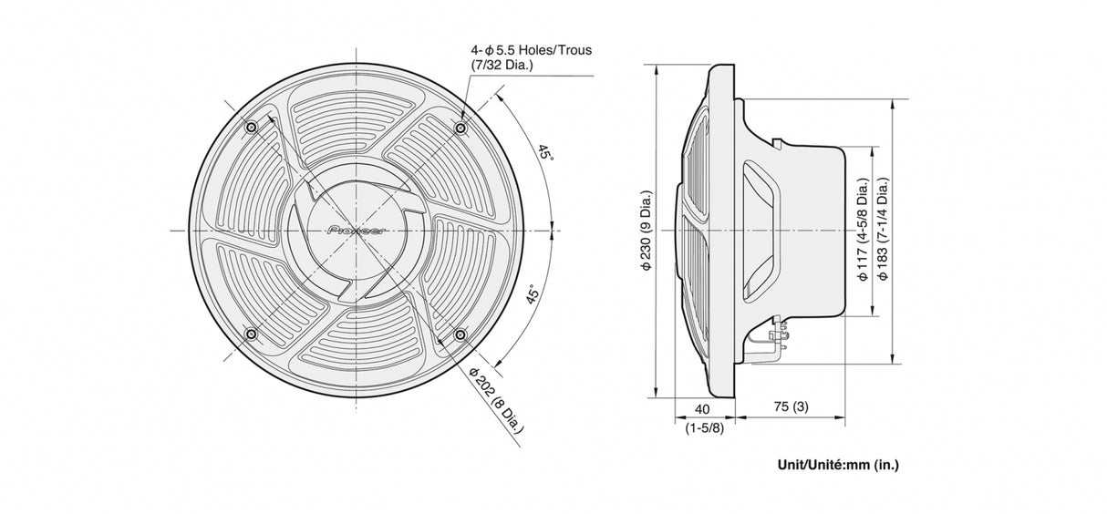 Pioneer TS-MR2040 Marine Højttalere